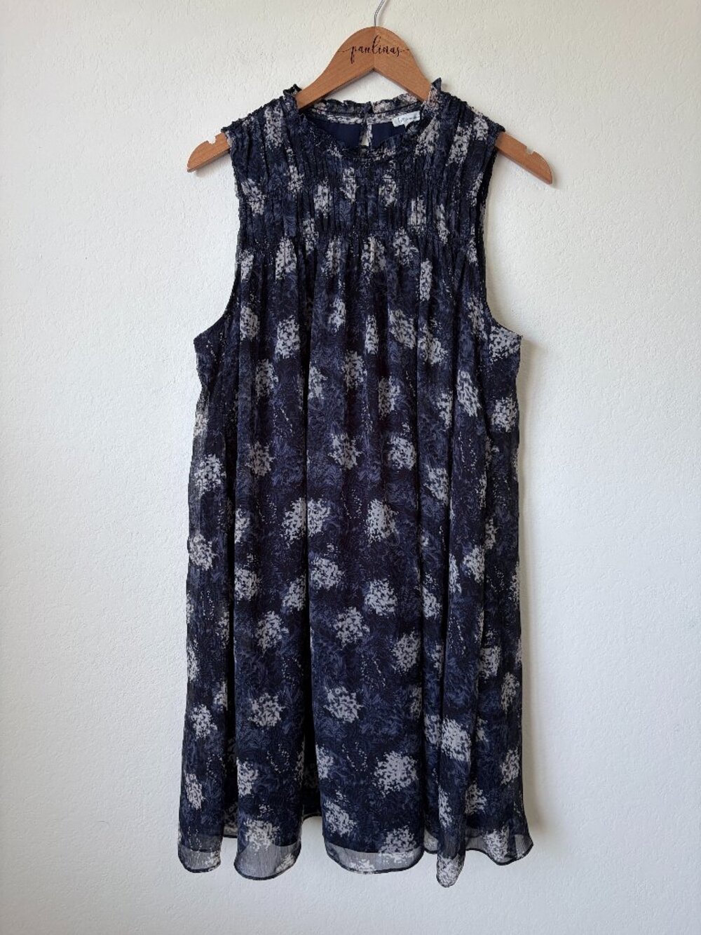 Joie Dress Womens Large Blue Limited Edition Baltic Sleeveless Shift Floral L